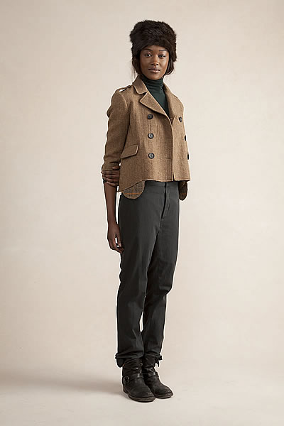 Shrunken Peacoat Wool Herringbone